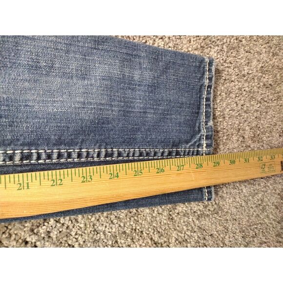 Silver Jeans Women's Size 28/L31 Aiko Baby Boot Cut Denim Jeans White Stitching - Picture 10 of 16